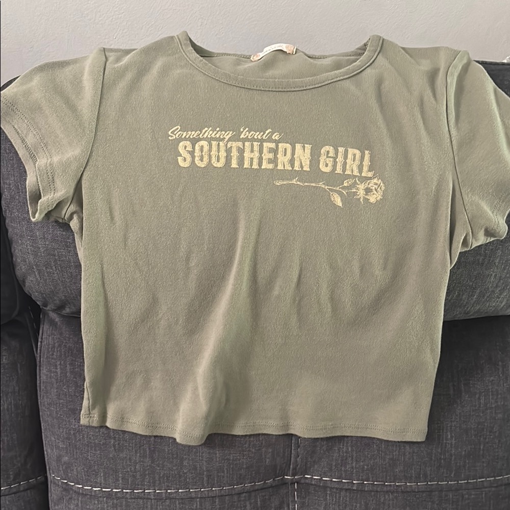 Altar'd State Green Short Sleeve Tee Southern Girl